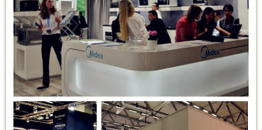 [booth design] excellent reception desk design to show the image of the enterprise